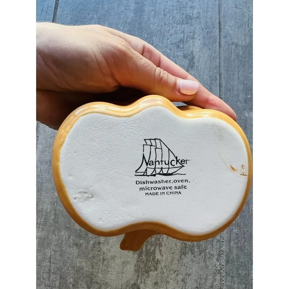 Nantucket 4oz Ceramic Pumpkin Baking Dish Small Candy Bowl Halloween Decor Fall